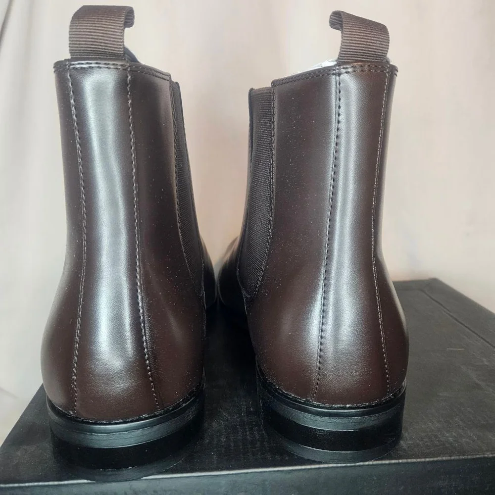 Alfani Luka 2 Brown Pull-On Chelsea Boots NWT Sz 12 Retail $70 Vegan Leather